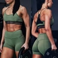 thumbnail image 2 of High Waist Shorts Women Pocket Yoga Shorts Athletic Workout Sport Shorts(Green/M), 2 of 7