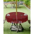 thumbnail image 3 of 4th of July Tablecloth with Umbrella Hole and Zipper Patriotic Stars America Flag Round Outdoor Tablecloths 60 Inch Table Cloths Firework Red Patio Table Cloth Cover for Independence Day Garden, 3 of 6