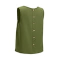thumbnail image 7 of ClodeEU Women's V Neck Sleeveless Linen Tank Top, Casual Loose Fit Summer Lightweight Blouse Army Green,Women's Plus L, 7 of 7