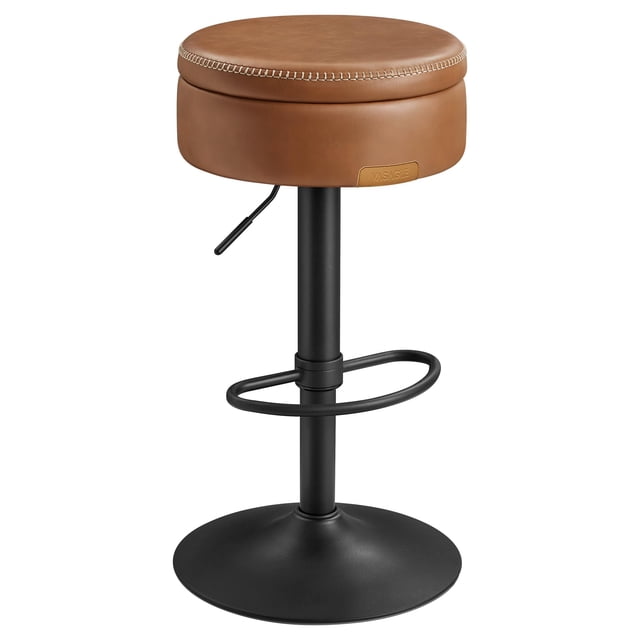 Taburete de bar VASAGLE EKHO, giratorio de 360°, altura ajustable con almacenamiento