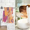 thumbnail image 7 of Yayeee 100% Cotton Hand Towels for Bathroom 16" x 28" Soft Absorbent Kitchen Towel, Orange Hand Drawn Floral, 7 of 7