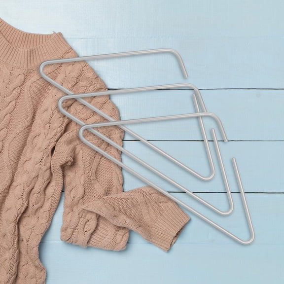 POPETPOP 5Pcs Plated Silver Metal Pant Hangers Open Design Non Slip Closet Organizer