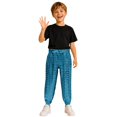 thumbnail image 3 of lnmuld Boys Casual Jogger Pants Elastic Waist Tapered Cuff Holographic Heart Print Kids Daily Wear Bottoms Size:14-15 Years, 3 of 4