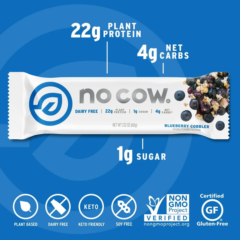 No Cow Vegan Protein Powder, Chocolate, 22g Plant Based Protein