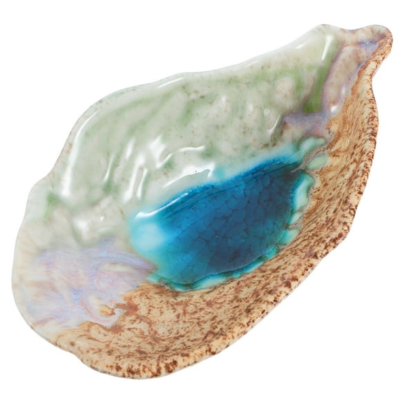 IBASETOY Unique Oyster Shell Design Porcelain Food Tray for Home Use Multi Color Large Capacity