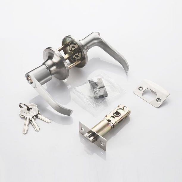 25-45mm Straight Entry Lever Mechanical Bathroom Door Lock Satin Nickel ...