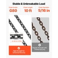 thumbnail image 4 of Chain Sling VEVOR Cadenas de elevación de 5/16 pulgadas x 10 pies, 7000 libras, 4 of 9