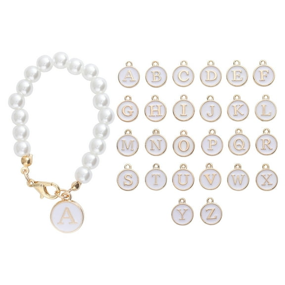 Stylish Hangs Accessories 1pc Letter Pearl Chains for Tumbler with Initial Name ID Handle for 30/40 Oz Cups