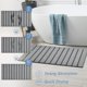 thumbnail image 2 of Alfombra de baño AWW plegable con piedra de secado rápido, color gris tierra, diatomeas, 2 of 8
