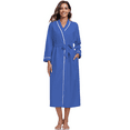 thumbnail image 6 of EA'S SECRET 100% Cotton Womens Long Robe Lightweight Kimono Bath Robe with Pockets(Blue,L), 6 of 9