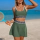thumbnail image 1 of Traje de baño de 2 piezas para mujer, trajes de baño para mujer, traje de baño de dos piezas, color liso, banda elástica, estilo deportivo, bikini de nailon para mujer., 1 of 5