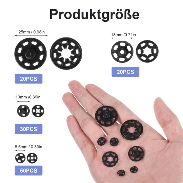 Bewildely Botones de plástico invisibles de amplia aplicación de 120 piezas para ropa DIY, broches de presión duraderos Tela de costura y artesanía semitransparente