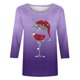 thumbnail image 3 of Camisetas de Manga Larga de las Mujeres Imprimir Navidad Cuello Redondo 3/4 Manga Suéter, Top Casual para las Vacaciones, 3 of 7