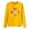 Yellow, variant on Women's Casual Bow Shirts Long Sleeve Cute Graphic Tees Tops Crew Neck Trendy Going Out Tshirt Pullover, S Yellow