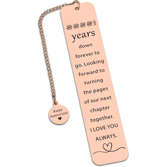 22 Year Anniversary Copper Gifts for Her Him 22nd Copper Anniversary Bookmark for Husband 22nd Wedding Gifts for Women Men Birthday Gift for Couple Boyfriend Girlfriend Christmas Stocking Stuffers