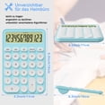thumbnail image 2 of Calculadora escolar de 12 dígitos, tamaño de mesa 16 x 11 cm, botones grandes, pantalla LCD fácil de usar, pantalla inclinable 15° para calculadoras infantiles, 2 of 6
