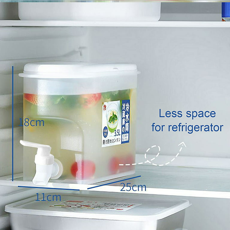 tongli 0.9 Gallon Drink Dispenser for Fridge,Beverage Dispenser with  Spigot. Milk,Lemonade Dispenser,Juice Containers with Lids for Fridge,  Parties and Dairly Use，100% Sealed and Filter Screen 