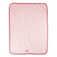 thumbnail image 2 of Parent's Choice Pink & White Love Appliqued Plush Baby Blanket, Infant Girl, 30" x 40", 2 of 9