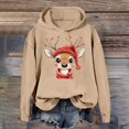 thumbnail image 2 of Fiaer Christmas Hoodie for Women Cute Reindeer Graphic Hooded Sweatshirts Long Sleeve Plus Size Fashion Comfort Tops Khaki S, 2 of 4