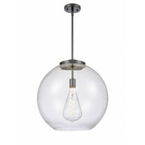 221-1S-BK-G124-18-Innovations Lighting-Athens - 1 Light Pendant In Industrial Style-18.38 Inches Tall and 17.75 Inches Wide-Matte Black Finish-Seedy