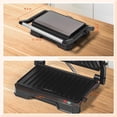 thumbnail image 4 of Small Panini Press Grill Sandwich Maker  Electric 3 In 1 Open 180 Degrees For Indoor Grilling Steaks Burger Non-stick Pan Black, 4 of 9