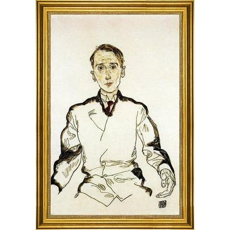 Egon Schiele Portrait of Heinrich Rieger - 16" x 24" Framed Premium Canvas Print