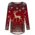 thumbnail image 4 of Wancir Merry and Bright Shirt Women Christmas Snowflake Graphic Tee Tops Long Sleeve Casual Holiday Shirt Blouse, 4 of 5