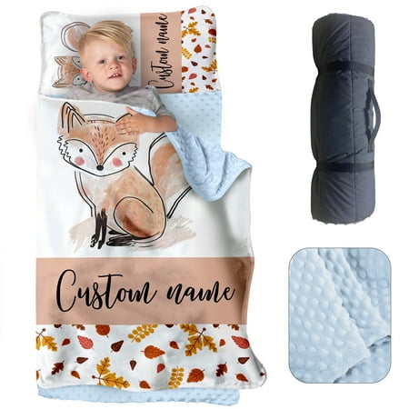 AOLOA Personalized Toddler Nap Mat for Daycare Custom Name Kids Sleeping Bag with Pillow and Blanket for Preschool Kindergarten Cute Fox Design Nap Mats Easy Carry AOLOA Personalized Toddler Nap Mat for Daycare Custom Name Kids Sleeping Bag with Pillow and Blanket for Preschool Kindergarten Cute Fox Design Nap Mats Easy Carry