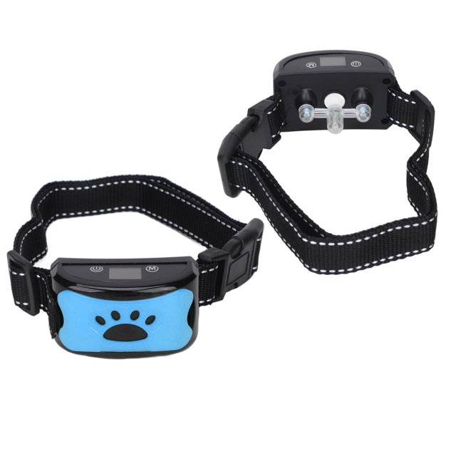 Dog Training Collar, Dog Bark Stopper Vibration Buzzer Waterproof Long Battery Life 7 Modes With Color Screen For Outdoor Sky Blue,Orange