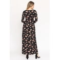 thumbnail image 7 of Eloges Women's 3/4 Sleeve Vintage Bouquet Floral Maxi Dress, 7 of 7