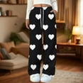 thumbnail image 4 of Fmbrln Flannel Pajamas Pants for Women Fall Winter Thickened Fleece Warm Pajamas Drawstring Elastic Waist Fashion Cute Print Wide Leg Pajamas Pants Soft Comfy Home Sleepwear Pants with Pockets, 4 of 4