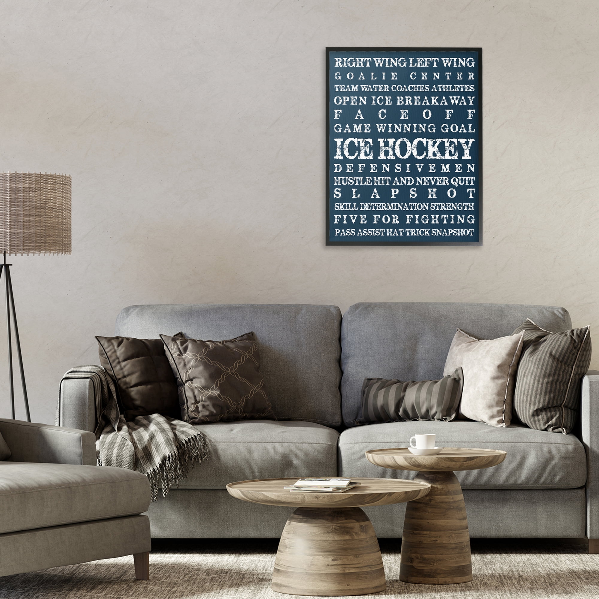 Stupell Industries Ice Hockey Expressions Black Framed Giclee Art, design by Melody Hogan