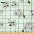 thumbnail image 2 of Ambesonne Almond Blossom Fabric by the Yard Microfiber, Flower Pattern Leaf, 1 Yard, Olive Green, 2 of 4