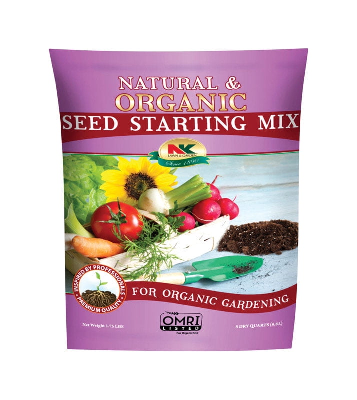 NK Lawn & Garden Organic Flower and Vegetable Seed Starting Mix 8 qt Case Of 12; Walmart