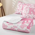 thumbnail image 4 of jejeloiu Bowknot Cow Print Initial K Quilt Full For Girls,Pink Western Cowgirls Boots Full Bedspread Sets For Kids,3pcs, 4 of 7