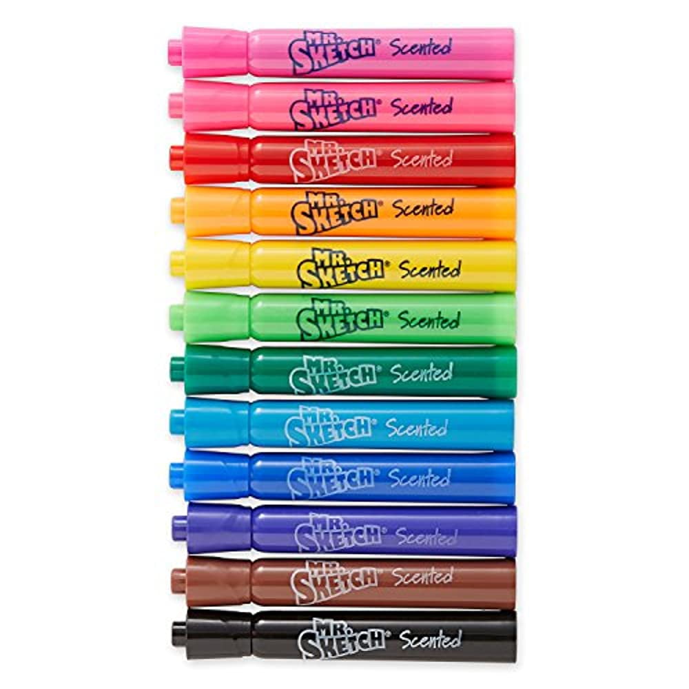 Mr. Sketch 2003992 Scented Washable Markers, Chisel Tip, Assorted Colors, 36 Count
