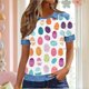 thumbnail image 1 of TaTaai Women's Lightweight Waffle Knit Short Sleeve Open Collar Easter Print Top Summer Cool Blouse Relaxed Fit Vacation Plus Size Gift, 1 of 6