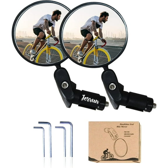 Bike Mirrors 2pcs Bar End Bicycle Mirrors for Handlebars Bicycle Cycling Rear View Mirrors, Safe Rearview Mirror with a Bike Mirror for Mountain Road Bike Bicycle