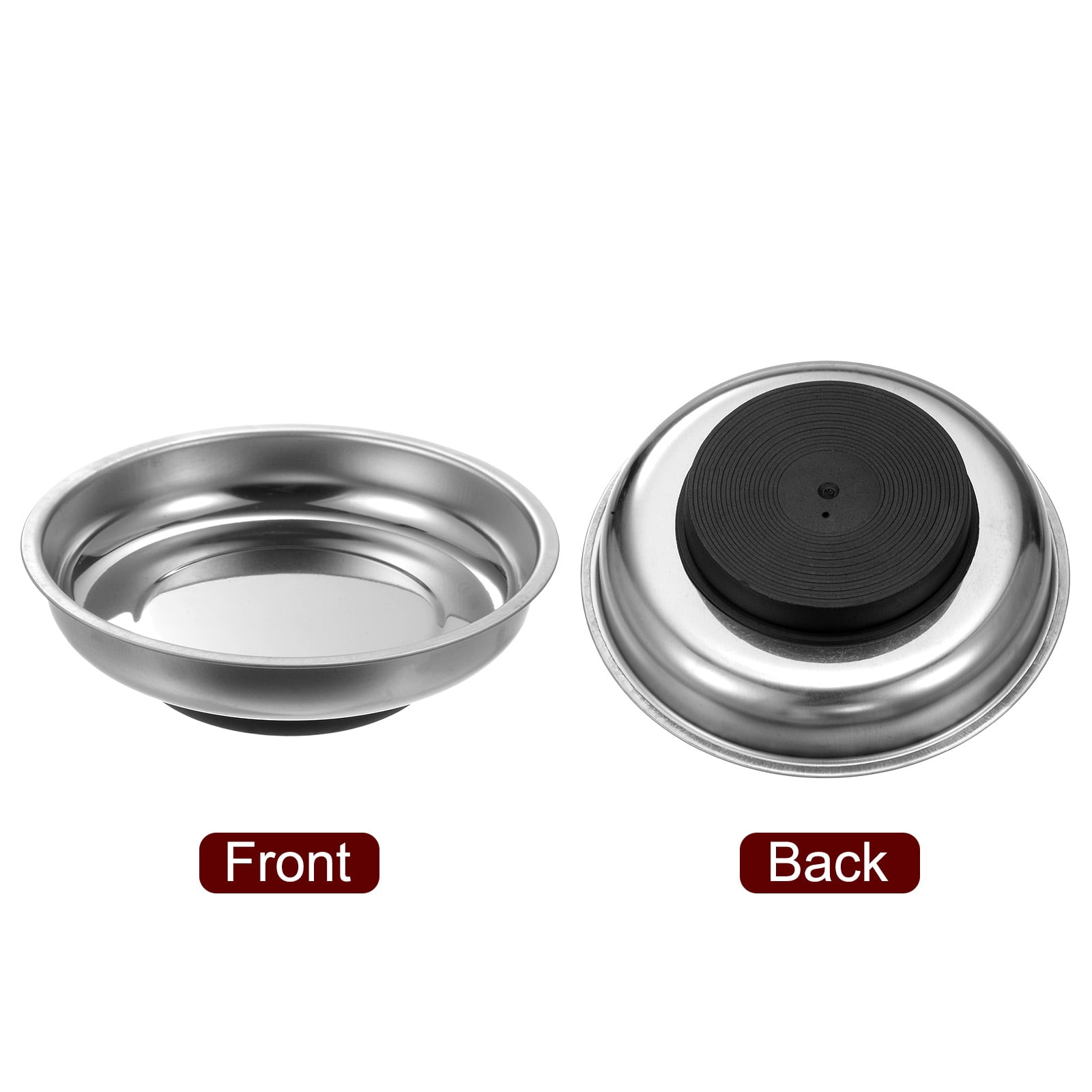 Uxcell Round Magnetic Tray Set 4" x 1.18" Magnet Tool Tray Parts Holder with Telescoping Stick and Pick-up Tool