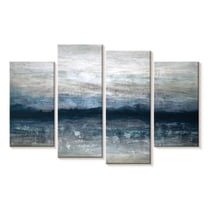 Elephant Stock Shimmer Abstract Wall Art - Horizontal Multi Panel Canvas - Living Room Wall Decor - Abstract Multi Panel - Gray And Blue Decor By Stephane Fontaine - 30" x 18"
