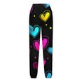 thumbnail image 4 of Girls Neon Heart Print Jogger Pants, Multicolor Elastic Waist with Drawstring & Side Pockets, Stretchy Casual for Girls 6-14, US Sizes 110-160,Size 13-14 T, 4 of 5