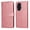 Pink, variant on Wallet Phone Case for Honor 200 with Card Holder and Stand Function Red