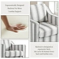 thumbnail image 4 of Swivel Accent Chair, Swivel Barrel Chair, Upholstered Comfy 360 Degree Swivel Club Chair for Living Room/Bedroom/Waiting Room/Office(Linen Stripe Gray, Set of 1), 4 of 6