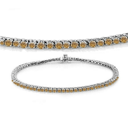 Dazzlingrock Collection 2 00 Carat Ctw 10k White Gold Round Cut 2 00 Carat Ctw 10k White Gold Round Cut Real Champagne Diamond Las Tennis Bracelet