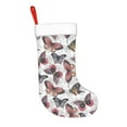 thumbnail image 2 of Daiia Vintage Butterflies Print Christmas Stocking，18"Large Knitted Xmas Stocking for Kids, Family Stocking for Fireplace Christmas Holiday Party Decoration, 2 of 7