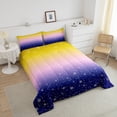 thumbnail image 3 of Christmas Themed Bedding Blue Purple Yellow Gradient Comforter Set 2 Piece Happy New Year Xmas Bedding Comforter Sets Merry Christmas Duvet Insert Winter Themed Quilt Twin Size, 3 of 6
