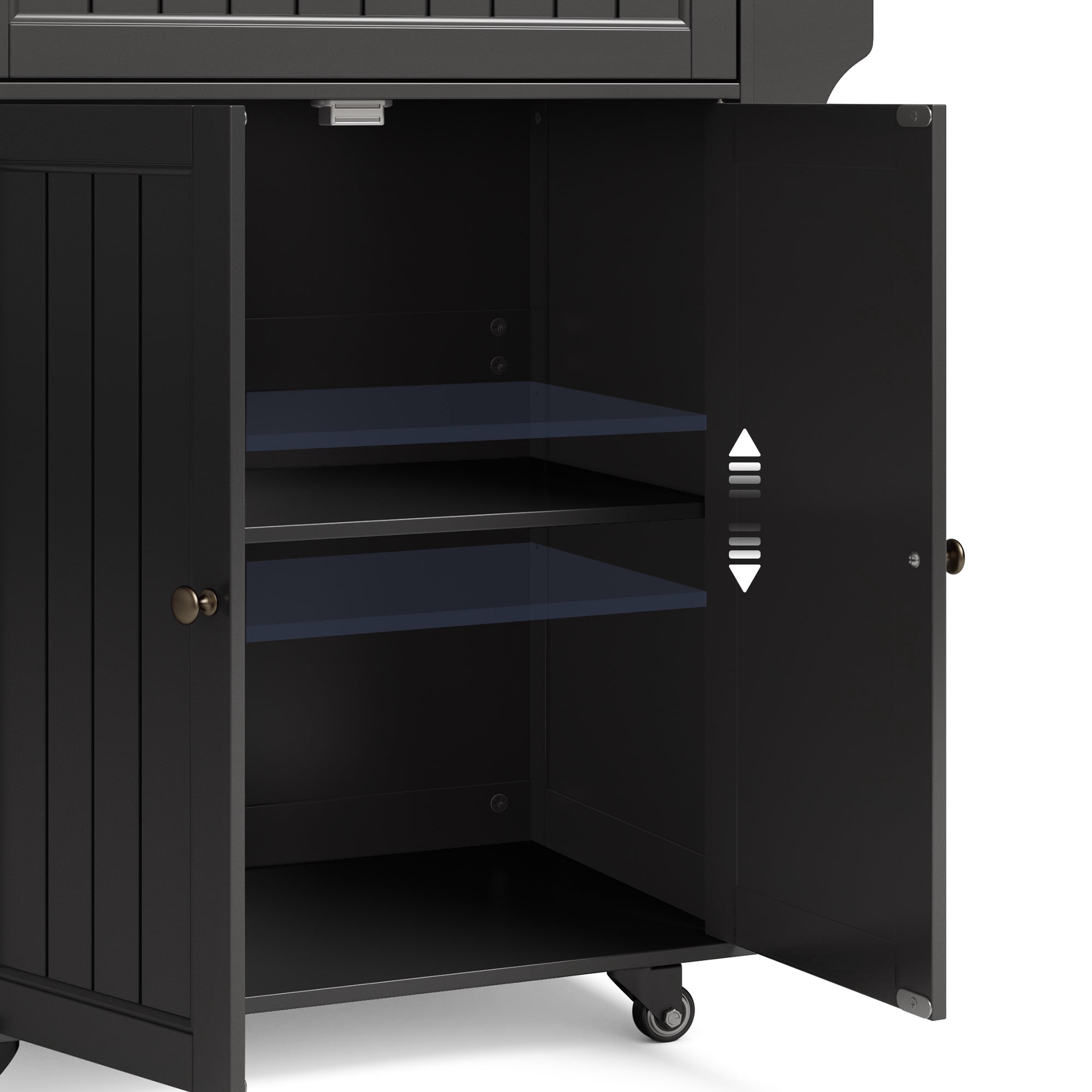 Asofer 33.6" Kitchen Island Cart with Storage, Adjustable Shelf & Drawer, for Dining Room, Black
