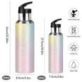 thumbnail image 2 of Yayeee 20oz Insulated Water Bottle Double Wall Stainless Steel with Flip Straw Lid, Pink Wavy Striped, 2 of 7