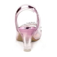 thumbnail image 3 of BLISSFUL STEP Women's Clear Slingback Flower Rhinestone Heel Sandals, 3 of 7
