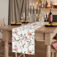 thumbnail image 2 of Pink Green Botanical 70 Inch Table Runner, Summer Watercolor Branch Flower Farmhouse Dresser Scarf Cotton & Linen Tablerunner for Dining/Kitchen Island/Holiday Party Décor 13" x 70", 2 of 9